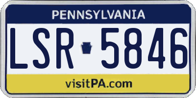 PA license plate LSR5846