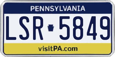 PA license plate LSR5849