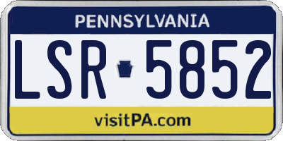PA license plate LSR5852