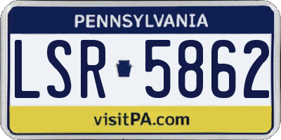PA license plate LSR5862