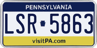 PA license plate LSR5863