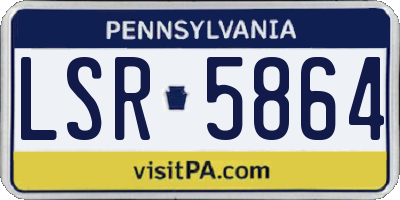 PA license plate LSR5864