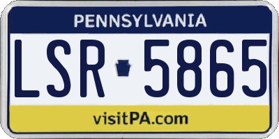 PA license plate LSR5865