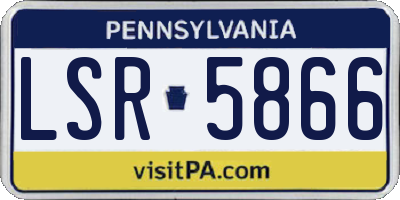 PA license plate LSR5866