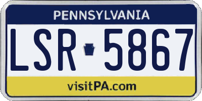 PA license plate LSR5867