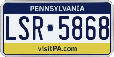 PA license plate LSR5868