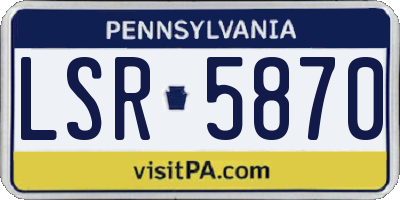 PA license plate LSR5870