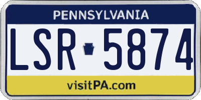 PA license plate LSR5874