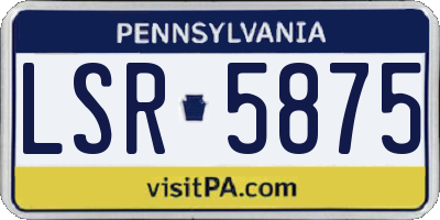 PA license plate LSR5875