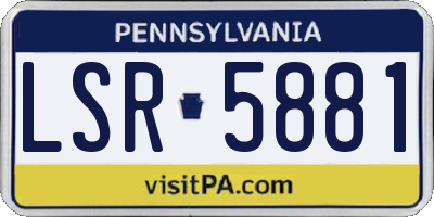 PA license plate LSR5881