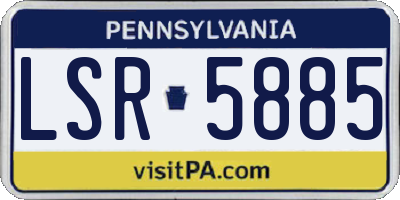 PA license plate LSR5885