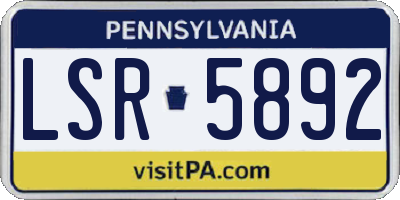 PA license plate LSR5892