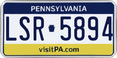 PA license plate LSR5894