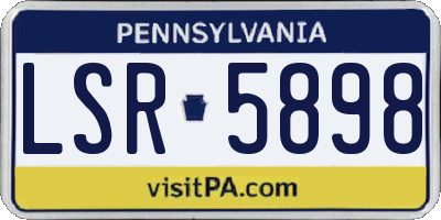 PA license plate LSR5898
