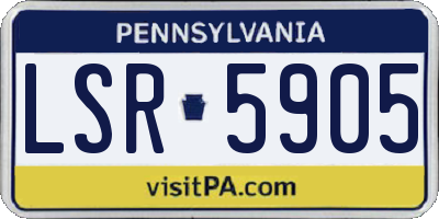 PA license plate LSR5905