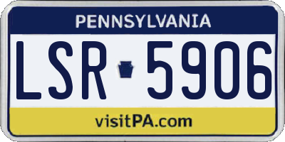PA license plate LSR5906