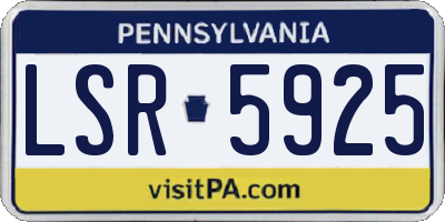 PA license plate LSR5925