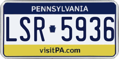 PA license plate LSR5936