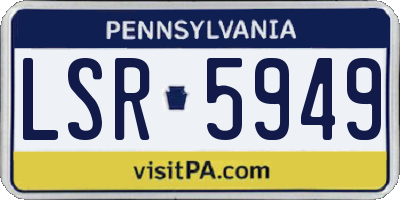PA license plate LSR5949