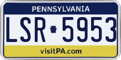 PA license plate LSR5953