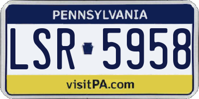 PA license plate LSR5958