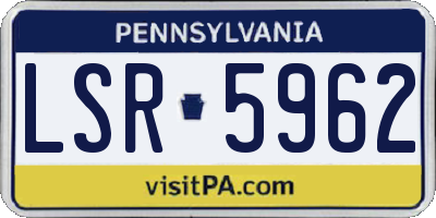 PA license plate LSR5962
