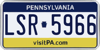 PA license plate LSR5966