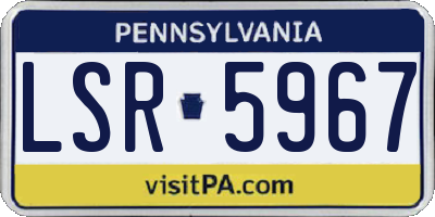 PA license plate LSR5967