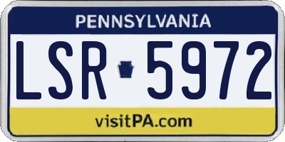 PA license plate LSR5972
