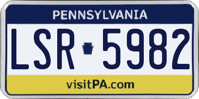PA license plate LSR5982