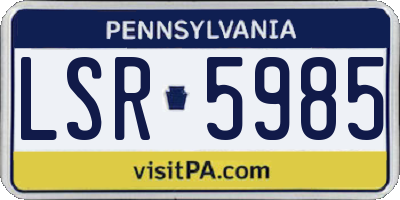 PA license plate LSR5985