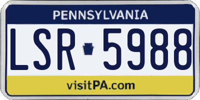 PA license plate LSR5988