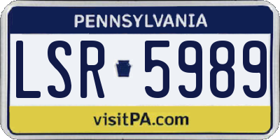 PA license plate LSR5989