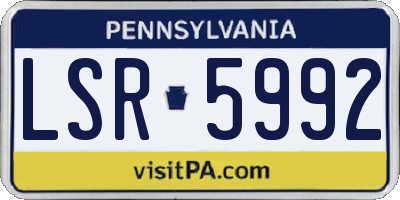 PA license plate LSR5992