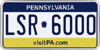 PA license plate LSR6000