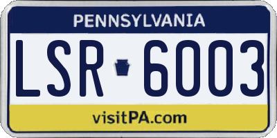 PA license plate LSR6003
