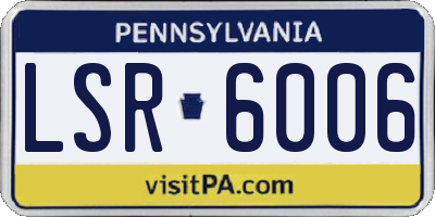 PA license plate LSR6006