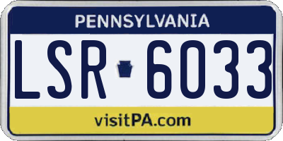 PA license plate LSR6033