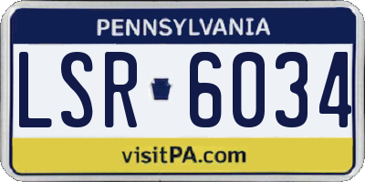 PA license plate LSR6034