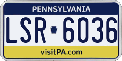 PA license plate LSR6036