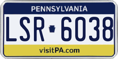 PA license plate LSR6038