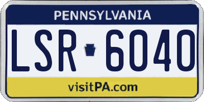PA license plate LSR6040