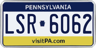 PA license plate LSR6062