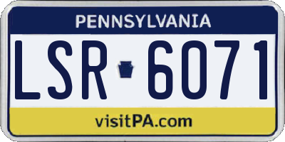 PA license plate LSR6071