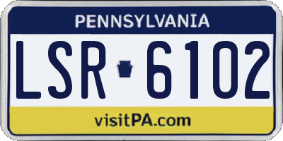 PA license plate LSR6102