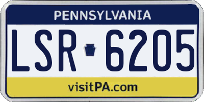 PA license plate LSR6205