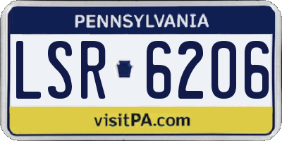 PA license plate LSR6206