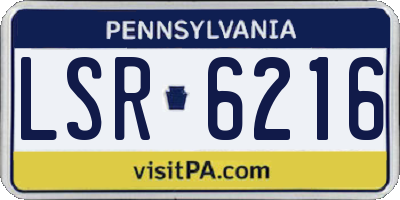 PA license plate LSR6216
