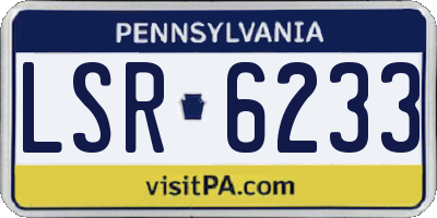 PA license plate LSR6233
