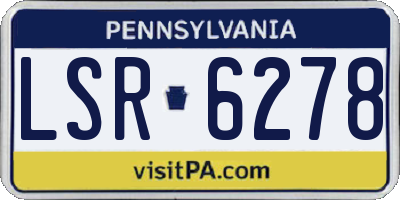 PA license plate LSR6278